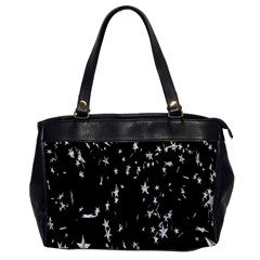 Falling Spinning Silver Stars Space White Black Office Handbags by Mariart