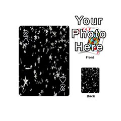 Falling Spinning Silver Stars Space White Black Playing Cards 54 (mini)  by Mariart