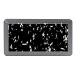 Falling Spinning Silver Stars Space White Black Memory Card Reader (Mini) Front