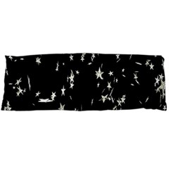 Falling Spinning Silver Stars Space White Black Body Pillow Case (dakimakura)