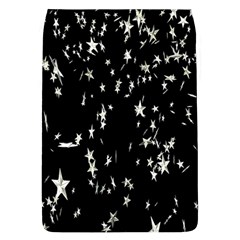 Falling Spinning Silver Stars Space White Black Flap Covers (l)  by Mariart