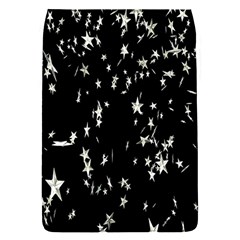 Falling Spinning Silver Stars Space White Black Flap Covers (s)  by Mariart