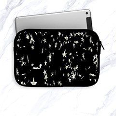 Falling Spinning Silver Stars Space White Black Apple Ipad Mini Zipper Cases by Mariart