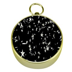 Falling Spinning Silver Stars Space White Black Gold Compasses