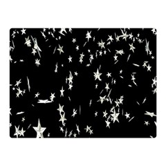 Falling Spinning Silver Stars Space White Black Double Sided Flano Blanket (mini)  by Mariart