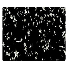 Falling Spinning Silver Stars Space White Black Double Sided Flano Blanket (small)  by Mariart