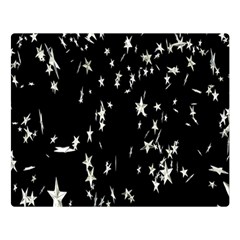 Falling Spinning Silver Stars Space White Black Double Sided Flano Blanket (large)  by Mariart