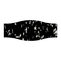 Falling Spinning Silver Stars Space White Black Stretchable Headband