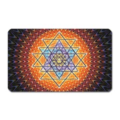 Cosmik Triangle Space Rainbow Light Blue Gold Orange Magnet (rectangular) by Mariart