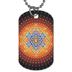 Cosmik Triangle Space Rainbow Light Blue Gold Orange Dog Tag (one Side) by Mariart