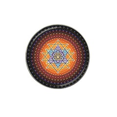 Cosmik Triangle Space Rainbow Light Blue Gold Orange Hat Clip Ball Marker by Mariart