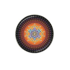 Cosmik Triangle Space Rainbow Light Blue Gold Orange Hat Clip Ball Marker (4 Pack)