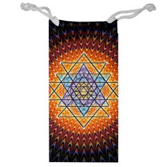 Cosmik Triangle Space Rainbow Light Blue Gold Orange Jewelry Bag