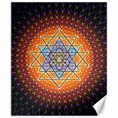 Cosmik Triangle Space Rainbow Light Blue Gold Orange Canvas 8  X 10  by Mariart