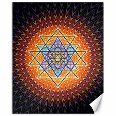 Cosmik Triangle Space Rainbow Light Blue Gold Orange Canvas 16  X 20  