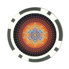 Cosmik Triangle Space Rainbow Light Blue Gold Orange Poker Chip Card Guard