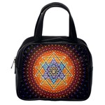 Cosmik Triangle Space Rainbow Light Blue Gold Orange Classic Handbags (2 Sides) Back