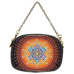 Cosmik Triangle Space Rainbow Light Blue Gold Orange Chain Purses (two Sides)  by Mariart