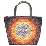 Cosmik Triangle Space Rainbow Light Blue Gold Orange Bucket Bags Front