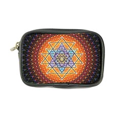 Cosmik Triangle Space Rainbow Light Blue Gold Orange Coin Purse by Mariart