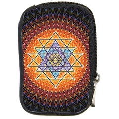 Cosmik Triangle Space Rainbow Light Blue Gold Orange Compact Camera Cases