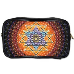 Cosmik Triangle Space Rainbow Light Blue Gold Orange Toiletries Bags 2-side by Mariart