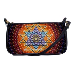 Cosmik Triangle Space Rainbow Light Blue Gold Orange Shoulder Clutch Bags