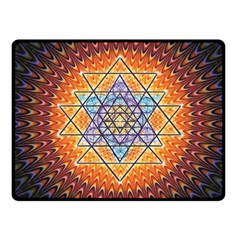 Cosmik Triangle Space Rainbow Light Blue Gold Orange Fleece Blanket (small) by Mariart