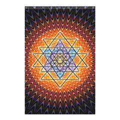 Cosmik Triangle Space Rainbow Light Blue Gold Orange Shower Curtain 48  X 72  (small)  by Mariart