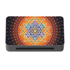 Cosmik Triangle Space Rainbow Light Blue Gold Orange Memory Card Reader With Cf by Mariart