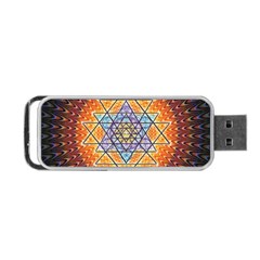 Cosmik Triangle Space Rainbow Light Blue Gold Orange Portable Usb Flash (one Side) by Mariart