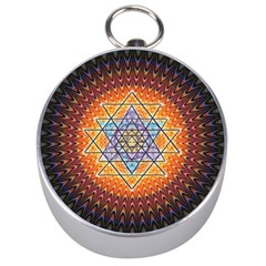 Cosmik Triangle Space Rainbow Light Blue Gold Orange Silver Compasses