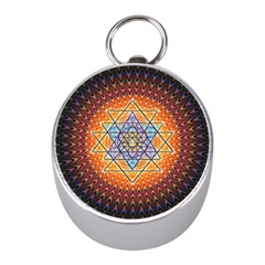 Cosmik Triangle Space Rainbow Light Blue Gold Orange Mini Silver Compasses by Mariart