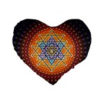 Cosmik Triangle Space Rainbow Light Blue Gold Orange Standard 16  Premium Flano Heart Shape Cushions Front