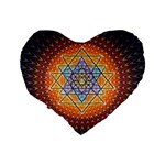 Cosmik Triangle Space Rainbow Light Blue Gold Orange Standard 16  Premium Flano Heart Shape Cushions Back