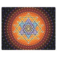 Cosmik Triangle Space Rainbow Light Blue Gold Orange Double Sided Flano Blanket (medium) 