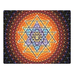 Cosmik Triangle Space Rainbow Light Blue Gold Orange Double Sided Flano Blanket (large) 