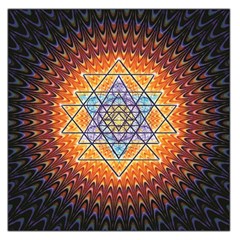 Cosmik Triangle Space Rainbow Light Blue Gold Orange Large Satin Scarf (square)