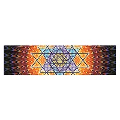 Cosmik Triangle Space Rainbow Light Blue Gold Orange Satin Scarf (oblong) by Mariart