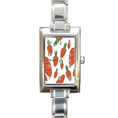 Fruit Vegetable Carrots Rectangle Italian Charm Watch by Mariart