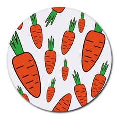 Fruit Vegetable Carrots Round Mousepads by Mariart