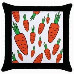 Fruit Vegetable Carrots Throw Pillow Case (black) by Mariart