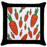 Fruit Vegetable Carrots Throw Pillow Case (Black) Front