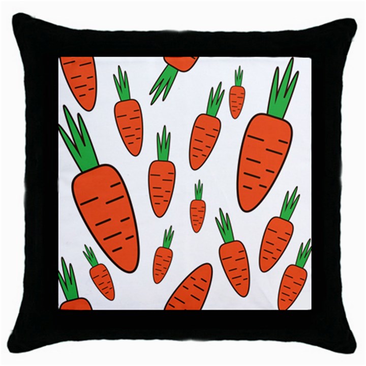 Fruit Vegetable Carrots Throw Pillow Case (Black)