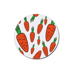 Fruit Vegetable Carrots Rubber Coaster (round)  by Mariart