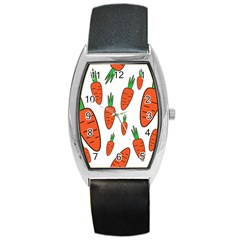 Fruit Vegetable Carrots Barrel Style Metal Watch by Mariart