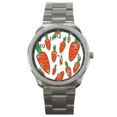 Fruit Vegetable Carrots Sport Metal Watch by Mariart