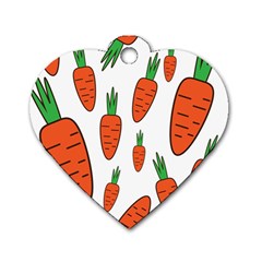 Fruit Vegetable Carrots Dog Tag Heart (two Sides) by Mariart