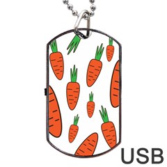 Fruit Vegetable Carrots Dog Tag Usb Flash (one Side) by Mariart