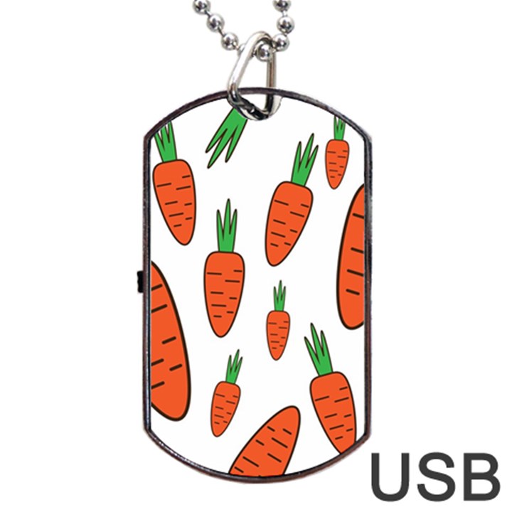 Fruit Vegetable Carrots Dog Tag USB Flash (One Side)